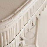 Antique Late 1800s Victorian Wakefield Rattan Company White Painted Rattan and Wicker Side or Breakfast Table
