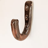 Dark Neutral Glazed Chunky Handmade Studio Pottery Ceramic Wall Hook