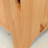 Pair of Vintage Swedish Light Pine Wooden Nightstands with Floral Motif Carving