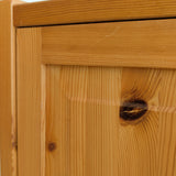 Pair of Vintage Swedish Light Pine Wooden Nightstands with Floral Motif Carving