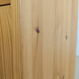 Pair of Vintage Swedish Light Pine Wooden Nightstands with Floral Motif Carving