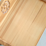 Pair of Vintage Swedish Light Pine Wooden Nightstands with Floral Motif Carving