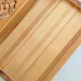 Pair of Vintage Swedish Light Pine Wooden Nightstands with Floral Motif Carving