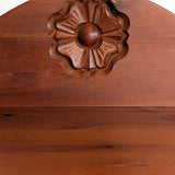 Pair of Vintage Swedish Reddish-Brown Pine Wooden Nightstands with Floral Motif Carving