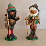 Vintage Wooden Steinbach German Rabbit Bunny Rancher Farmer Smoker with Original Sticker