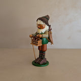 Vintage Wooden Steinbach German Rabbit Bunny Rancher Farmer Smoker with Original Sticker