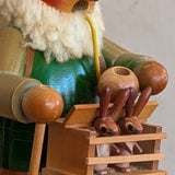 Vintage Wooden Steinbach German Rabbit Bunny Rancher Farmer Smoker with Original Sticker