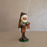 Vintage Wooden Steinbach German Rabbit Bunny Rancher Farmer Smoker with Original Sticker