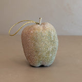 Vintage Beaded Red and Green Apple Christmas Holiday Ornament