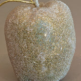 Vintage Beaded Red and Green Apple Christmas Holiday Ornament