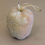 Vintage Beaded Red and Green Apple Christmas Holiday Ornament