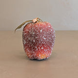 Vintage Sugared Red Apple Christmas Holiday Ornament