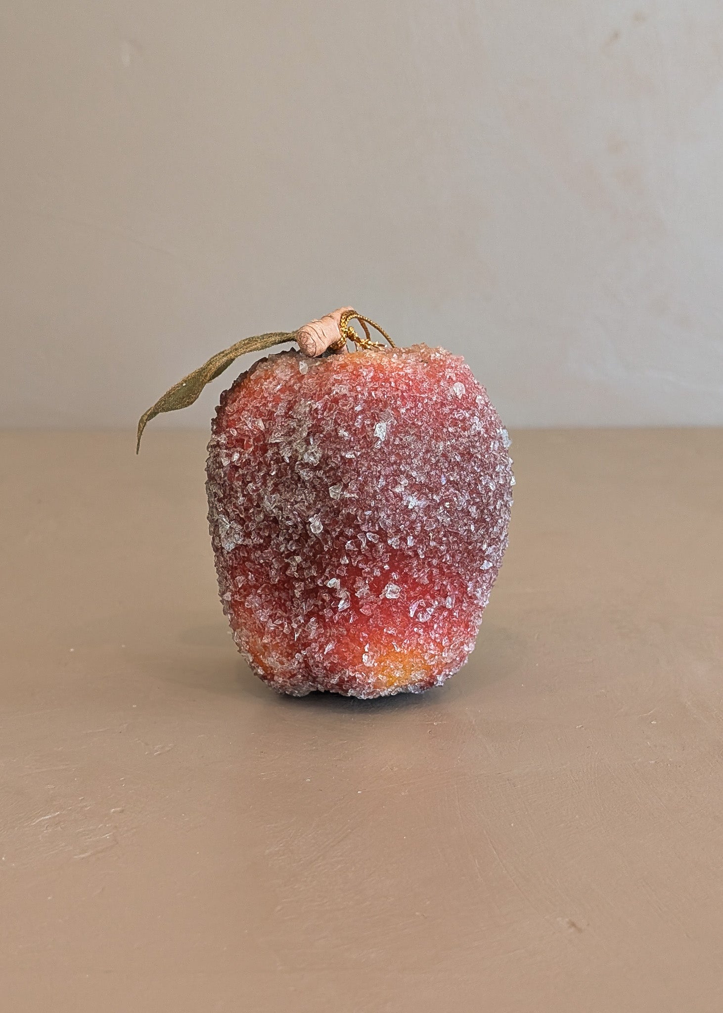 Vintage Sugared Red Apple Christmas Holiday Ornament