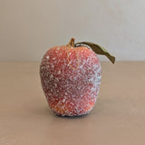 Vintage Sugared Red Apple Christmas Holiday Ornament