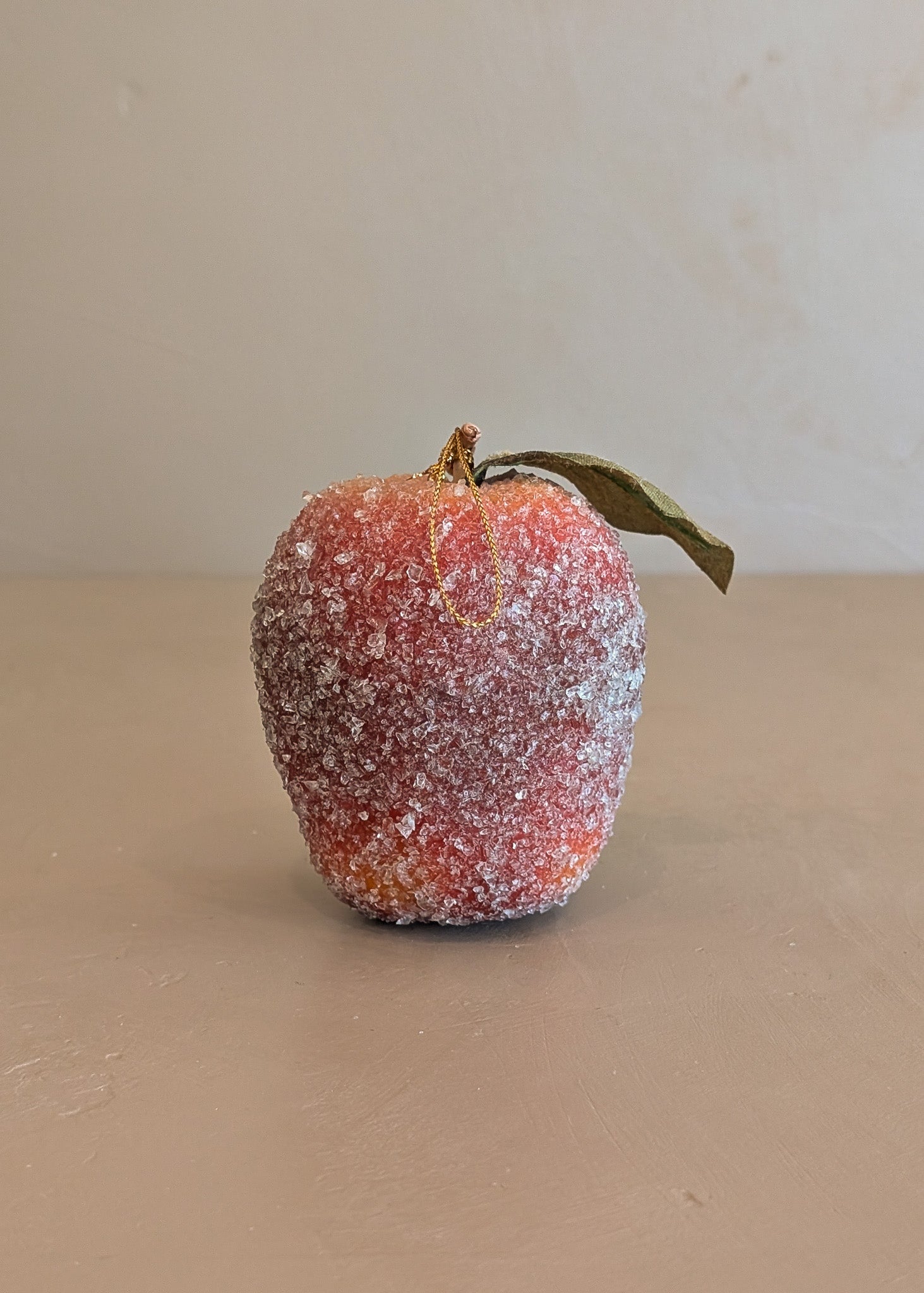 Vintage Sugared Red Apple Christmas Holiday Ornament