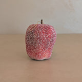 Vintage Glitter Sugared Cut Halved Red Apple Christmas Holiday Ornament