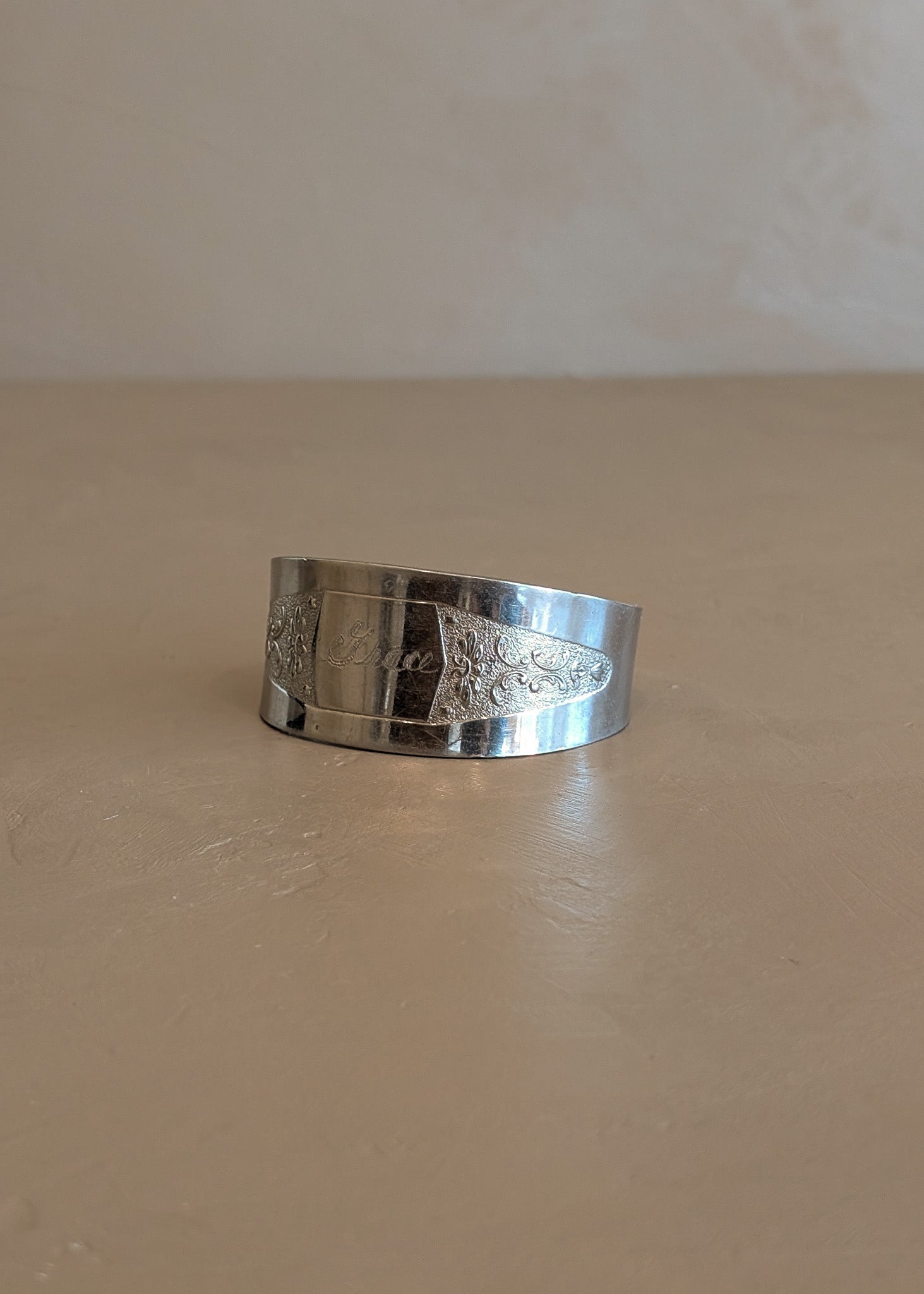 Vintage Silver Tone Metal Bracelet with 'Grace' Engraving