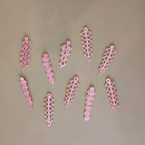Set of 10 Vintage Crocheted Pink Icicle Christmas Holiday Ornaments