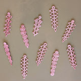 Set of 10 Vintage Crocheted Pink Icicle Christmas Holiday Ornaments