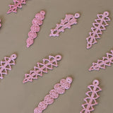 Set of 10 Vintage Crocheted Pink Icicle Christmas Holiday Ornaments