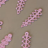 Set of 10 Vintage Crocheted Pink Icicle Christmas Holiday Ornaments