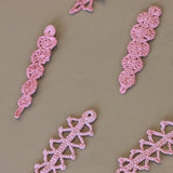 Set of 10 Vintage Crocheted Pink Icicle Christmas Holiday Ornaments