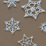 Set of 8 Vintage Crocheted Snowflake Christmas Holiday Ornaments