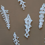Set of 8 Vintage Crocheted White Icicle Christmas Holiday Ornaments