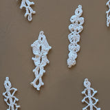 Set of 8 Vintage Crocheted White Icicle Christmas Holiday Ornaments