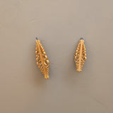 Pair of Vintage German Erzgebirge-Style Wooden Shaved Tree Christmas Holiday Ornaments