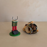 Vintage Wooden Steinbach German Hiker Mountain Man Smoker with Pinecones and Backpack