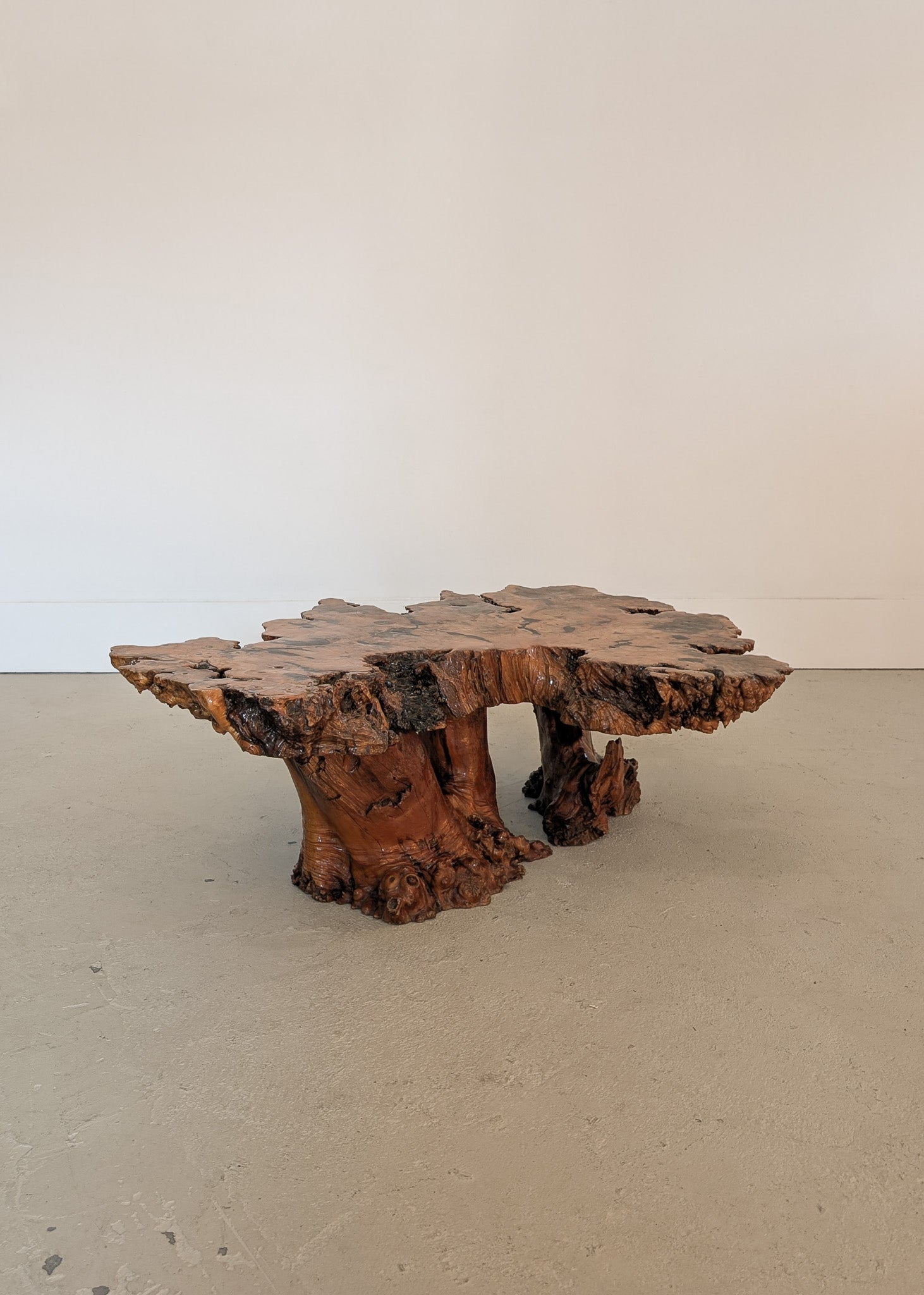 Vintage Midcentury Buckeye Burl Live Edge Coffee Table