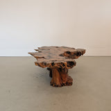 Vintage Midcentury Buckeye Burl Live Edge Coffee Table