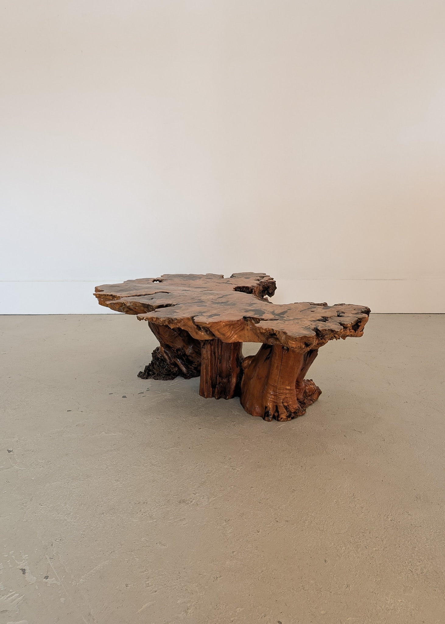 Vintage Midcentury Buckeye Burl Live Edge Coffee Table