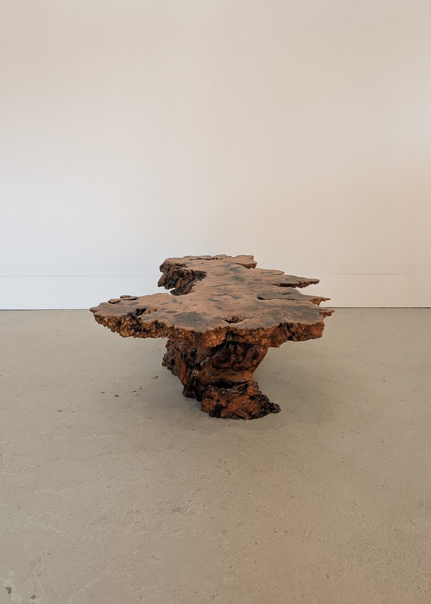 Vintage Midcentury Buckeye Burl Live Edge Coffee Table