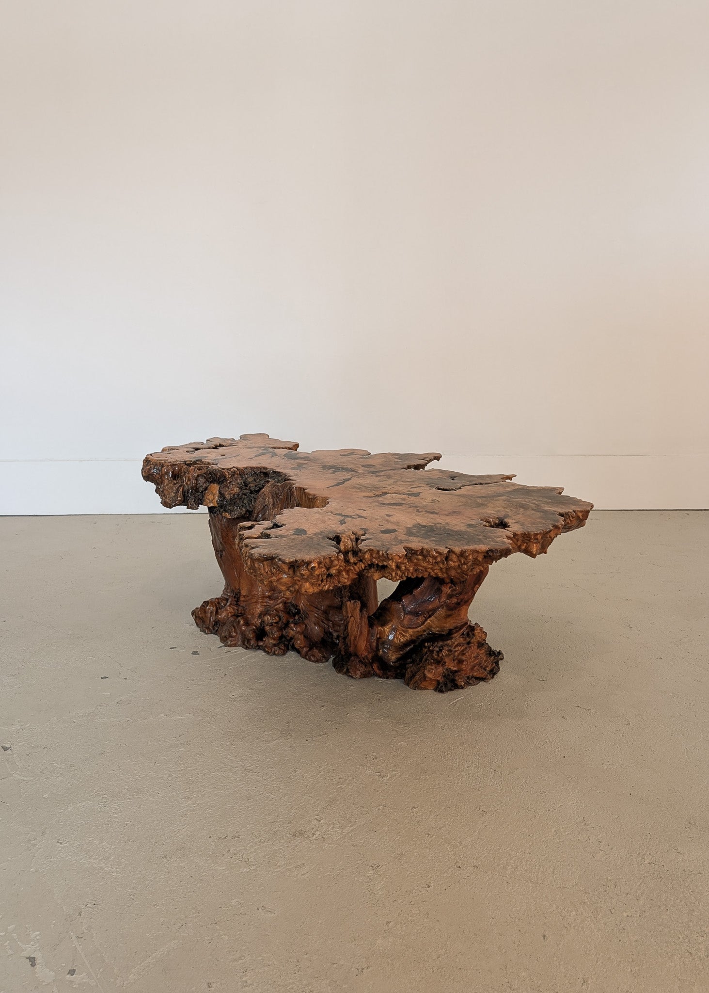 Vintage Midcentury Buckeye Burl Live Edge Coffee Table