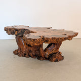 Vintage Midcentury Buckeye Burl Live Edge Coffee Table