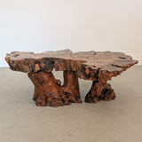 Vintage Midcentury Buckeye Burl Live Edge Coffee Table
