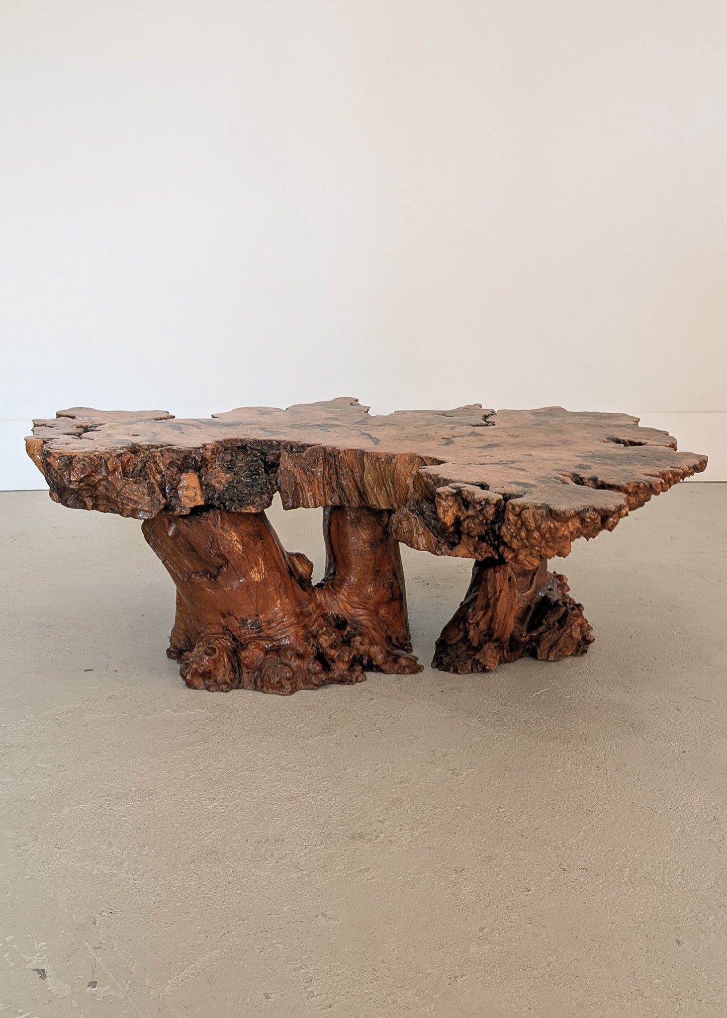 Vintage Midcentury Buckeye Burl Live Edge Coffee Table