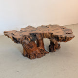Vintage Midcentury Buckeye Burl Live Edge Coffee Table