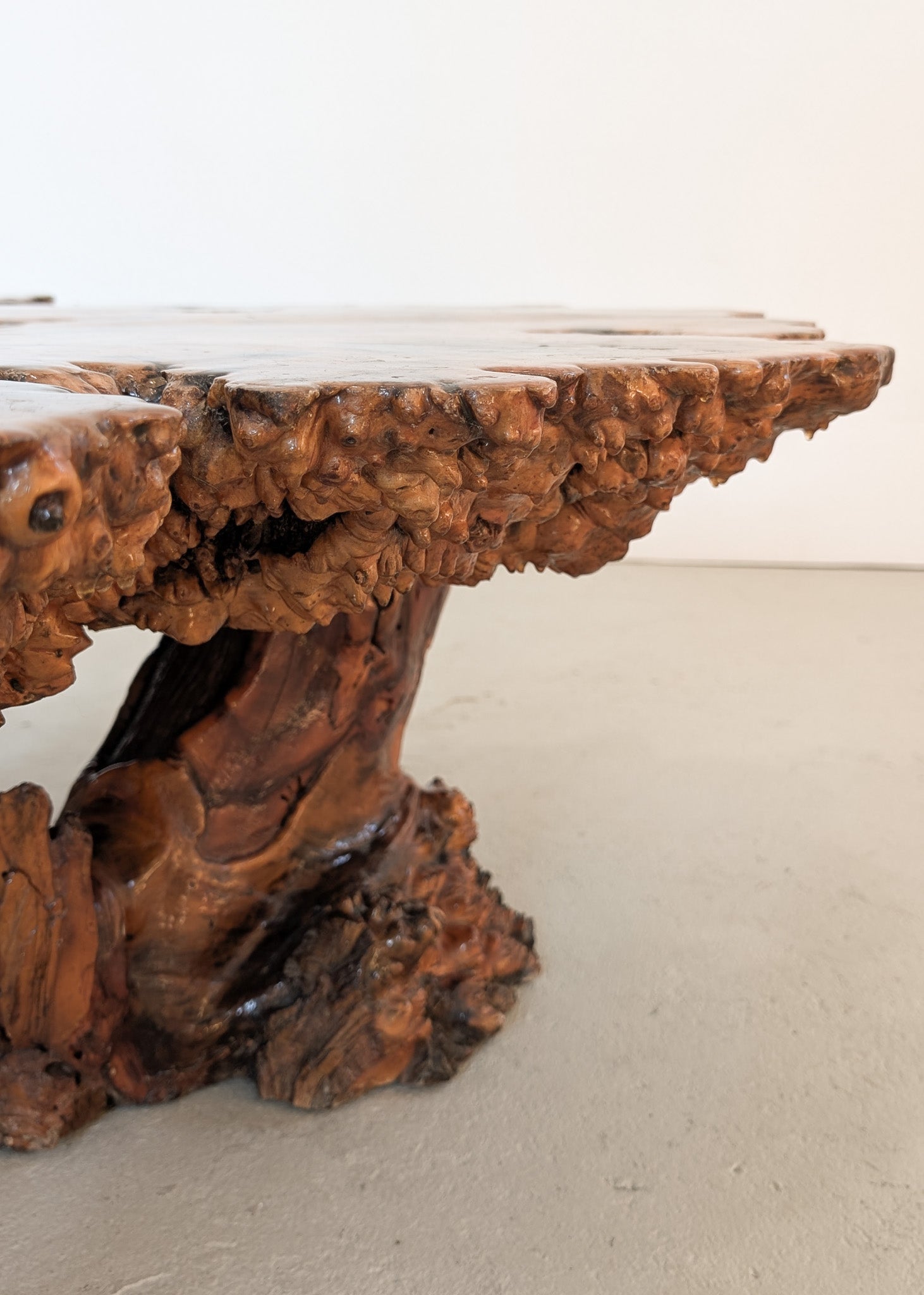 Vintage Midcentury Buckeye Burl Live Edge Coffee Table