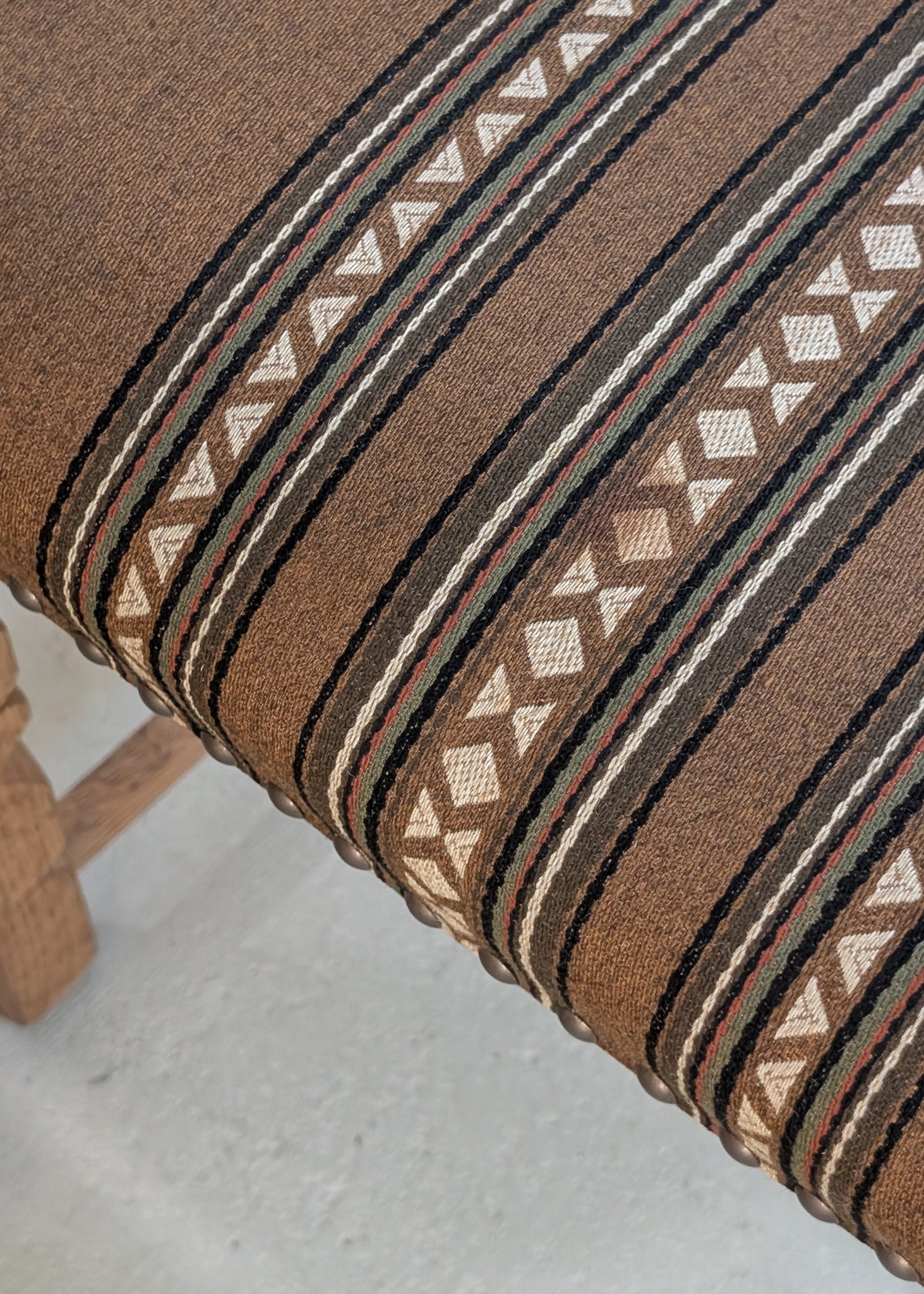 Set of 8 Vintage Danish Henning Kjærnulf-Attributed White Oak Dining Chairs with Original Brown Upholstery