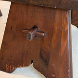 Pair of Vintage Dark Wooden Brutalist Tiered Side Tables/Nightstands