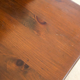 Pair of Vintage Dark Wooden Brutalist Tiered Side Tables/Nightstands