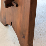 Pair of Vintage Dark Wooden Brutalist Tiered Side Tables/Nightstands