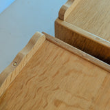 Pair of Vintage Danish Henning Kjærnulf-Attributed Quartsawn White Oak Cabinets/Large Nightstands with Wavy Trim