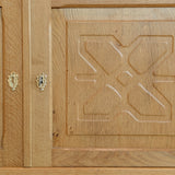 Pair of Vintage Danish Henning Kjærnulf-Attributed Quartsawn White Oak Cabinets/Large Nightstands with Wavy Trim