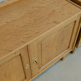 Pair of Vintage Danish Henning Kjærnulf-Attributed Quartsawn White Oak Cabinets/Large Nightstands with Wavy Trim