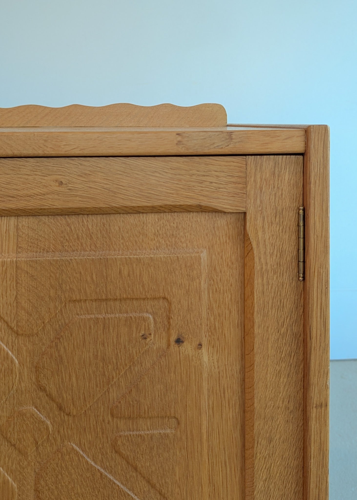 Pair of Vintage Danish Henning Kjærnulf-Attributed Quartsawn White Oak Cabinets/Large Nightstands with Wavy Trim