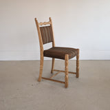 Set of 8 Vintage Danish Henning Kjærnulf-Attributed White Oak Dining Chairs with Original Brown Upholstery